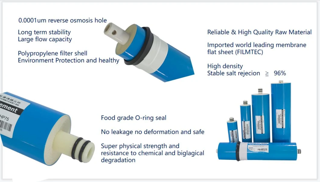 Domestic Reverse Osmosis Water Filter System 100 Gpd RO Reverse Osmosis Membranes System Clean Water Treatment System